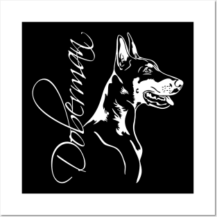 Doberman dog portrait gift Posters and Art